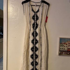 White dress with tribal design